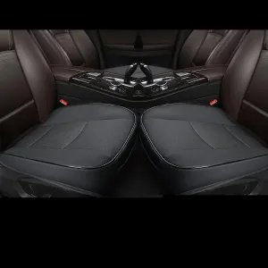 1 Pair PU Leather Front Car Seat Covers Auto Seat Covers Seat Cushion Covers Front Seat Protector Works with 95% of Vehicles (3D-Black)