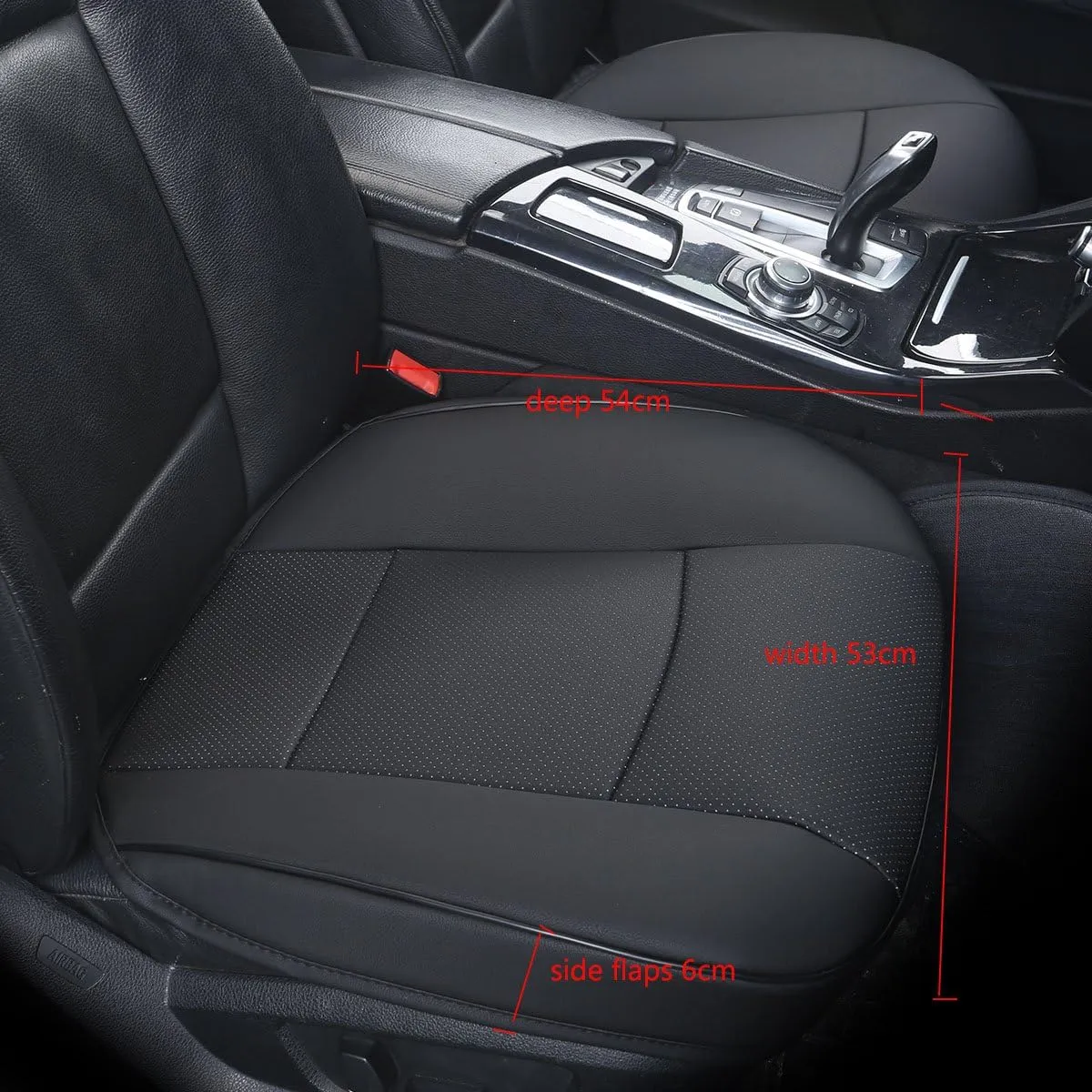 1 Pair PU Leather Front Car Seat Covers Auto Seat Covers Seat Cushion Covers Front Seat Protector Works with 95% of Vehicles (3D-Black)