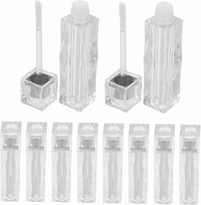 10pcs Transparent Lip Gloss Tubes Stylish Wave Pattern Refillable Containers for DIY Makeup Empty Lipgloss Vials for Travel and Personal Use