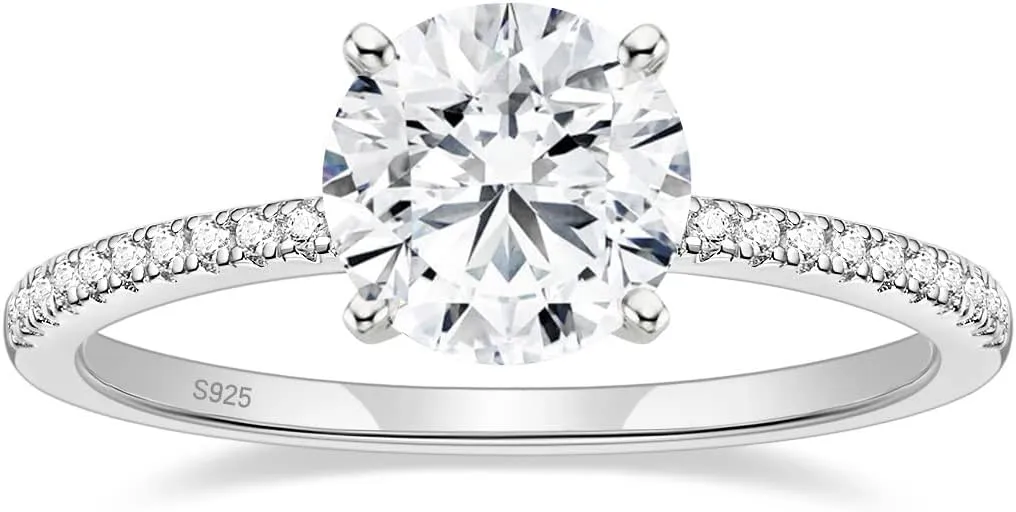 1.2 CT Moissanite Engagement Rings for Women D Color VVS1 Clarity 925 Sterling Silver Round Cut Halo Moissanite Wedding Promise Band Rings Size 4-10