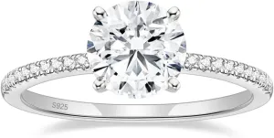 1.2 CT Moissanite Engagement Rings for Women D Color VVS1 Clarity 925 Sterling Silver Round Cut Halo Moissanite Wedding Promise Band Rings Size 4-10
