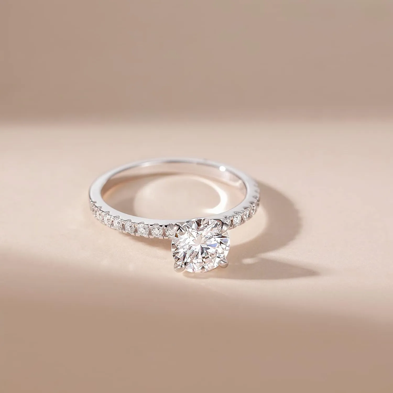 1.2 CT Moissanite Engagement Rings for Women D Color VVS1 Clarity 925 Sterling Silver Round Cut Halo Moissanite Wedding Promise Band Rings Size 4-10