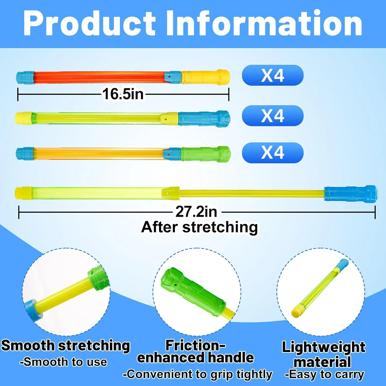 12 Pcs Water Gun -16.5in Bulk Water Soaker Blaster Squirt Gun for Kids Adults, Summer Outdoor Beach Party Games Fighting Play Swimming Pool Toys