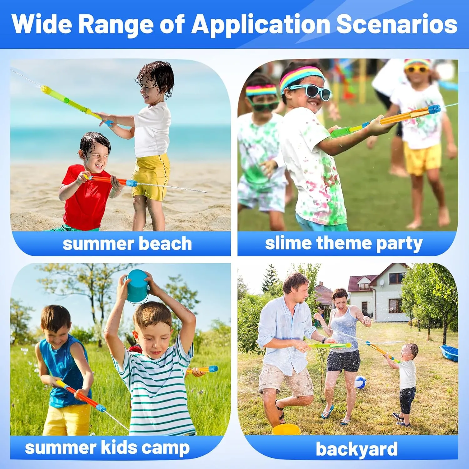 12 Pcs Water Gun -16.5in Bulk Water Soaker Blaster Squirt Gun for Kids Adults, Summer Outdoor Beach Party Games Fighting Play Swimming Pool Toys
