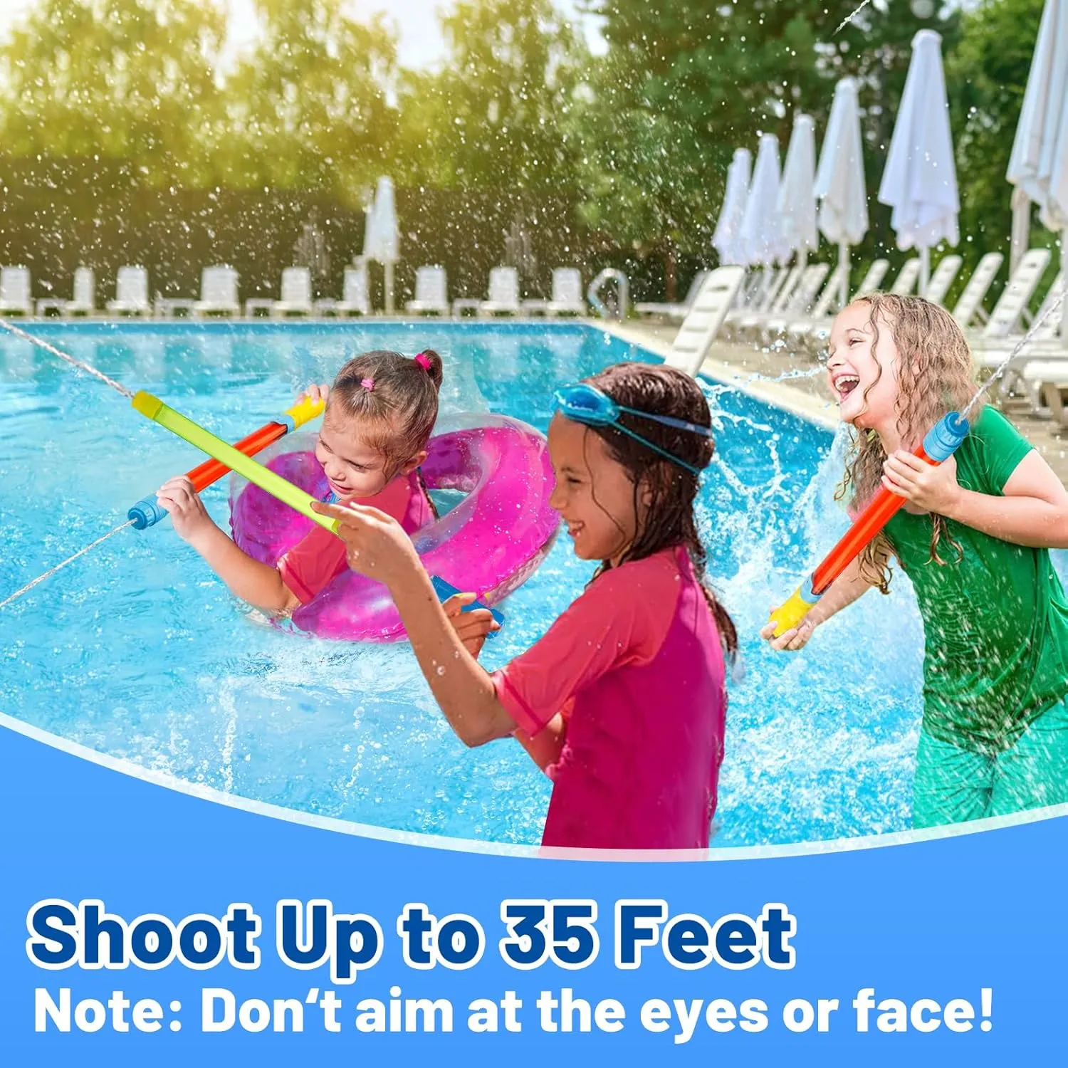 12 Pcs Water Gun -16.5in Bulk Water Soaker Blaster Squirt Gun for Kids Adults, Summer Outdoor Beach Party Games Fighting Play Swimming Pool Toys