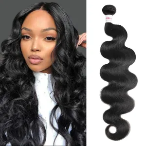 12A Body Wave One Bundle Human Hair 14 inch Brazilian Virgin Bundles 100% Unprocessed Human Hair Body Wave Weft Extensions Quick Weave Natural Black