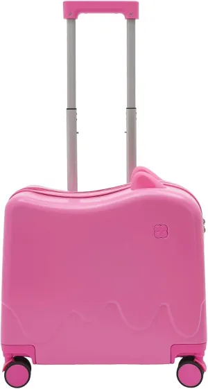 18In Ride on Suitcase for Kids, Kids Ride on Luggage with Spinner Wheels, Carry on Tollder Luggage for Girls, Cute Hardside Suitcase for Short Trips, Study Tours, Outings