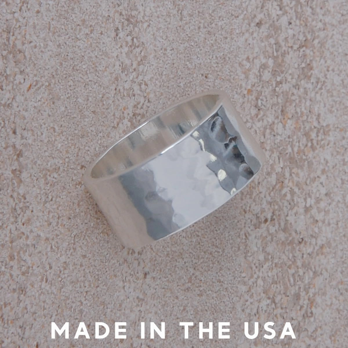 18K Gold or 925 Sterling Silver Plated Wide Ring - Hypoallergenic Simple Chunky Band Rings for Women, Made in the USA