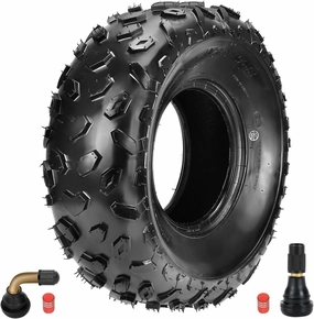 19x7-8 Mini Bike Tires Tubeless Replacement for Coleman CT200U BT200X CT200U-EX Baja Warrior MB200 Axis M200 Coolster 110cc 125cc ATV Quad 4 Wheeler UTV Go Kart Off-Road Parts PVR70 Valve Stem
