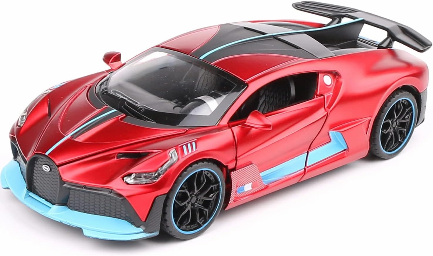 1:32 Bugatti Divo zinc Alloy Pull Back Car Diecast Electronic Toys with Lights and Music,Decorative,Mini Vehicles Toys for Kids,Boyfriend,Young Peoples Gift(RED)