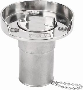 1.5 Inch Boat Deck Fuel Gas Filler, Deck Filler Marine Hardware, with Cap, Fill Gas Fuel, Mirror Polished 316 Stainless Steel, for Boats, Yachts, Caravans, Trailers