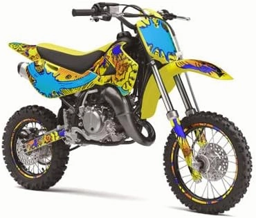 2000-2006 JR 50 Zany Yellow Senge Graphics Complete Kit with Rider I.D. Compatible with Suzuki