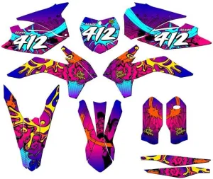 2015 SXF Zany Pink Senge Graphics Complete Kit with Rider I.D. Compatible with KTM