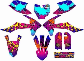 2016-2018 SX 50 Zany Pink Senge Graphics Complete Kit Compatible with KTM