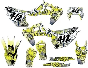 2020-2023 TE Zany Yellow Senge Graphics Complete Kit with Rider I.D. Compatible with Husqvarna
