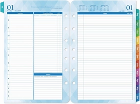 2025-2026 Planner Refills – Jul 2025 - Jun 2026, Two Pages Per Day Daily ＆ Monthly Planner 2025-2026, 5.5" x 8.4" Ring-Bound Organizer, Tabs, Quotes, Prioritized Task, Daily Tracker/Notes, Appointment Schedule