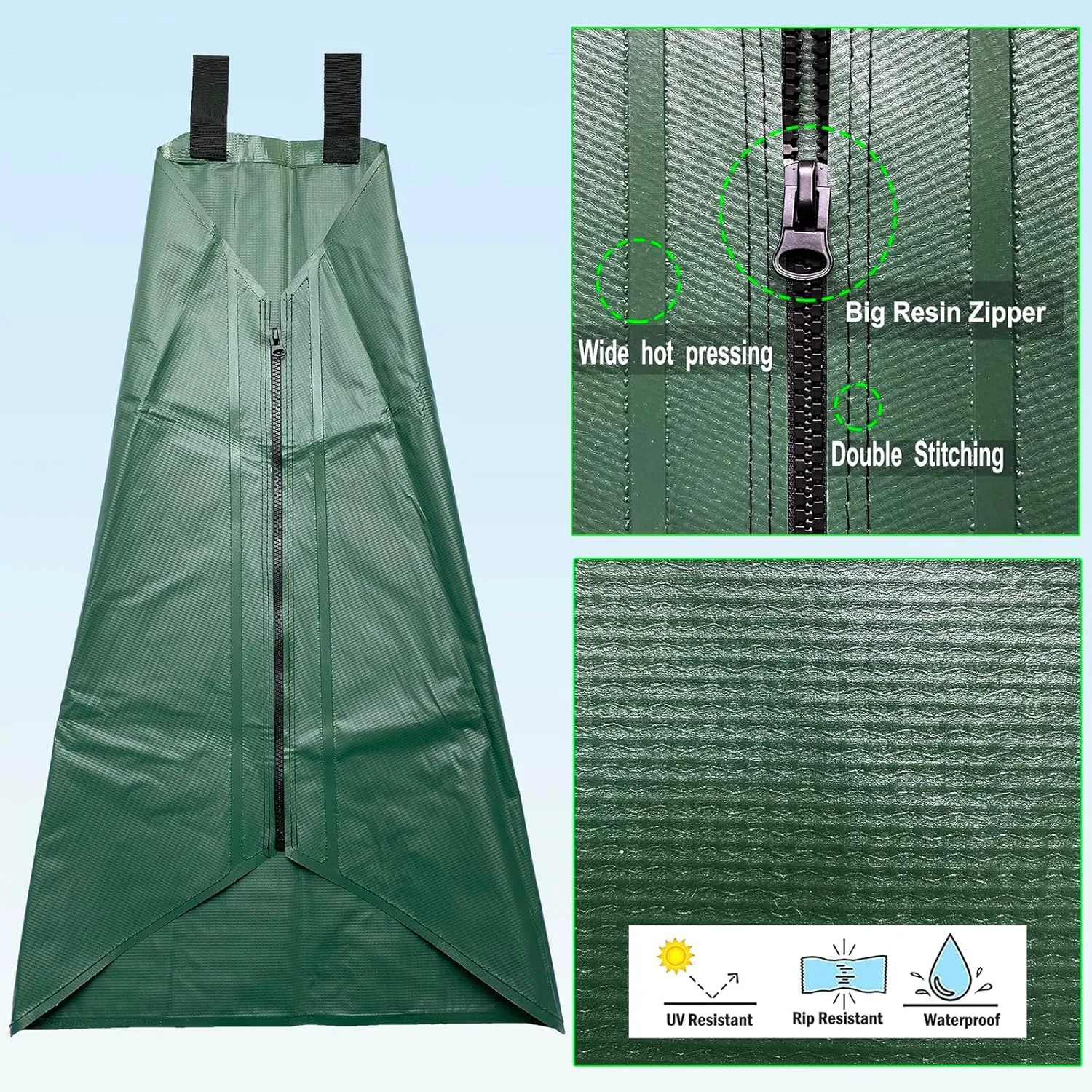 20gal Tree Watering Bag Slow Release with Coconut Fiber Mulch Ring, Deep Root&Slow Release&Automatic Drip Irrigation Watering System for Trees and Shrubs (2*Watering Bag  2* Mulch Mat)