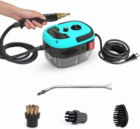 2500W Portable Handheld Steam Cleaner,High Temperature Pressurized Steam Cleaning Machine with Brush Heads for Kitchen Furniture Bathroom Car Floor Steamer Cleaning,Lake blue