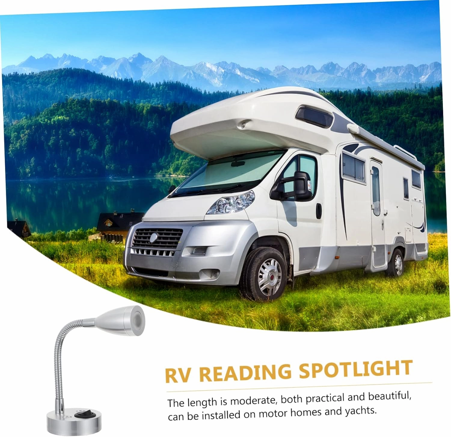 2pcs Portable Led Reading Light Car Swivel Spotlight for Rv Boat Motorhome Warm Light Fixture for Interior Lighting Reading