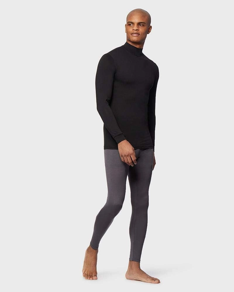 32 Degrees Heat Mens Performance Thermal Lightweight Baselayer Mock Top Long Sleeve Top