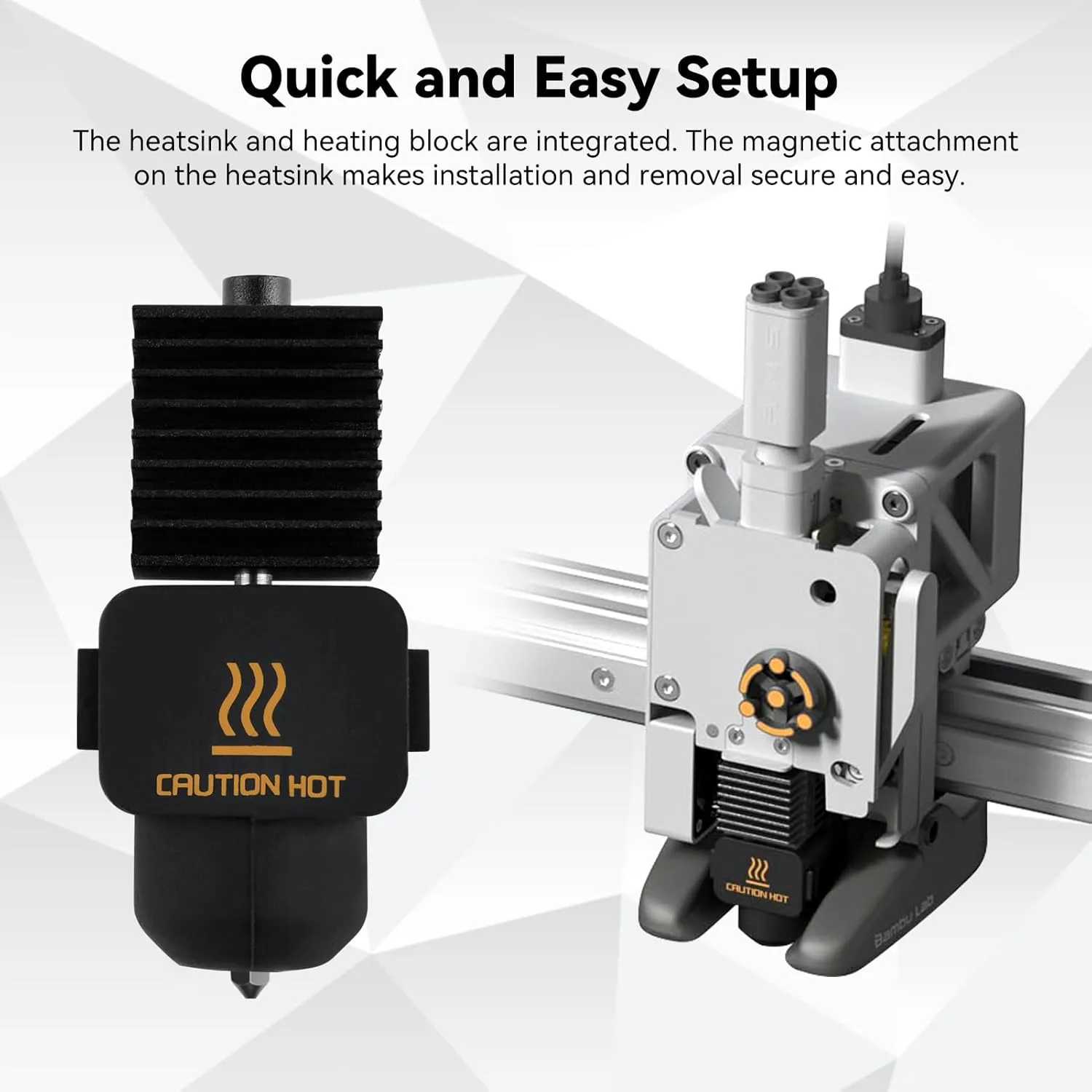 3D Printer Hotend Kit for Bambu Lab A1 Series, 3D Print Head Hot End Heating Block Kit with 0.8mm Hardened Steel Nozzle and Silicone Socks for Bambu Lab A1/A1 Mini