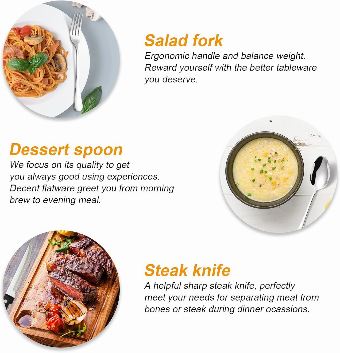 48 pieces Silverware with orgainzer, KITWARE Flatware for 8, Stainless Steel Utensil with metal tray, Home & Kitchen Mirror Polish Cutlery, Dishwasher Safe