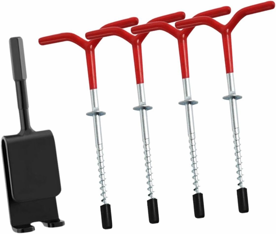 4X Ice Fishing Anchors Ice Fishing Tent Stakes with Power Drill Adapter Ground Nails Reusable Ice Fishing Shelter Anchor