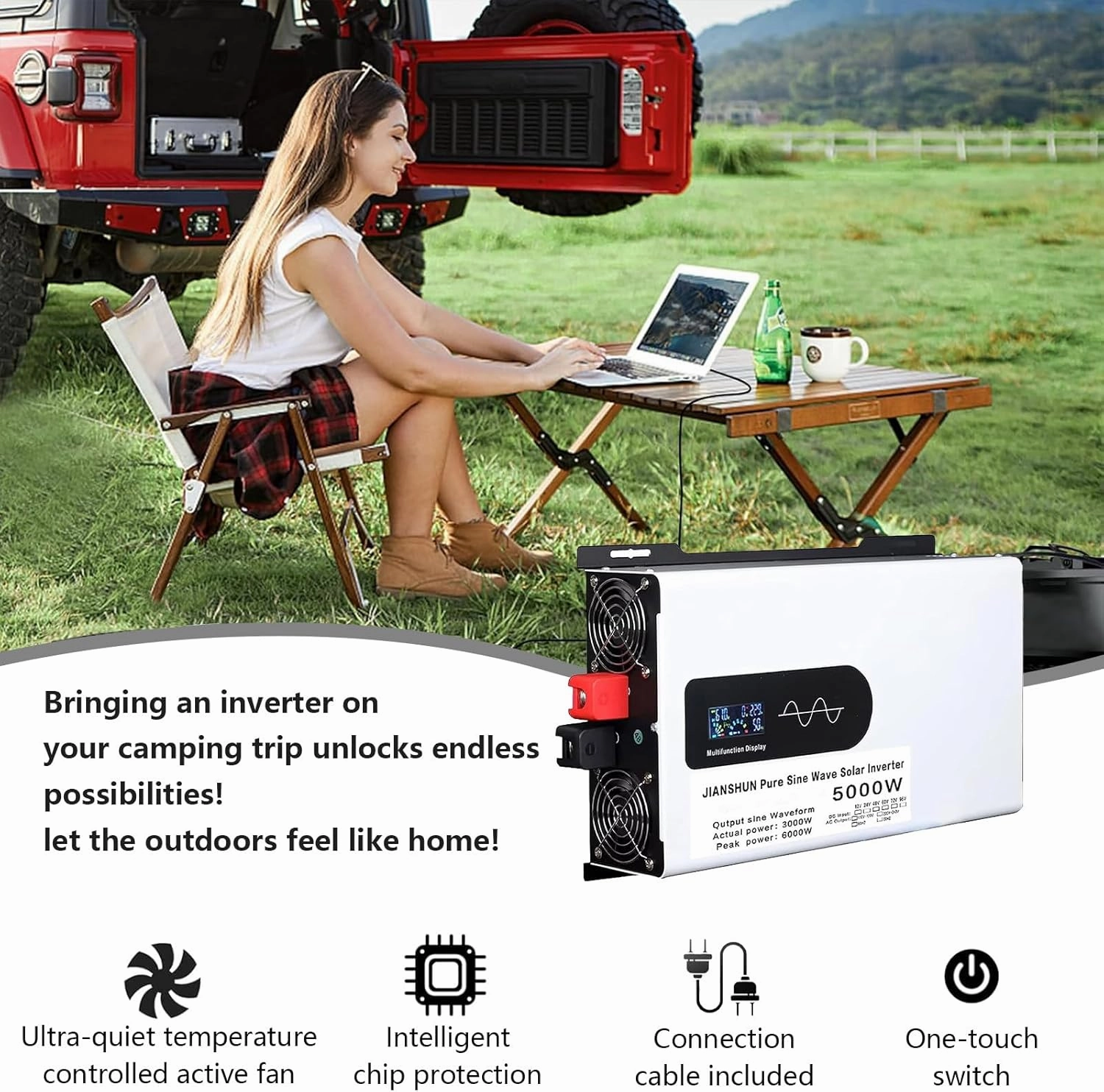 5000w/6000w/8000w/10000w Hybrid Solar Inverter,DC 12V 24V 48V 60V to 110V/220V AC Split Phase Inverter with Pure Sine Wave Inverter,Parallel inverters,for Home Energy Storage,6000W-24V