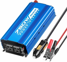 750 Watt Power Inverter,Kinverch Power Inverters DC 12V to 110V AC Converter with 2 AC Outlets and 2A USB Charging Port for Camping Car Power Inverter for Car Cigarette Lighter dc to ac Converter