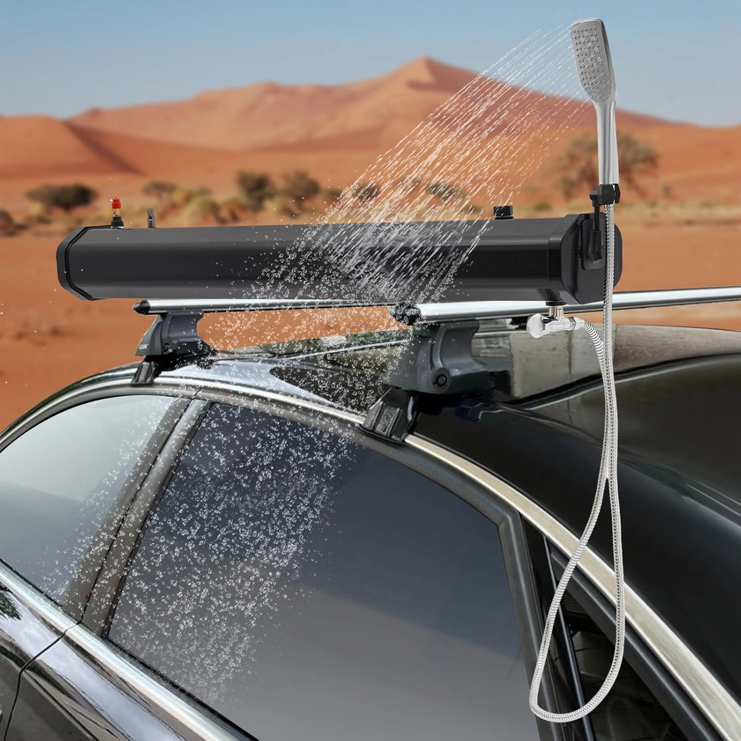 7.93Gal/30L Pressurized Water Tank Camping, Portable Water Tank for Camping Shower, Roof-Mounted Roof Rack Water Tank, Car Truck Water Tank, Overland Water Tank