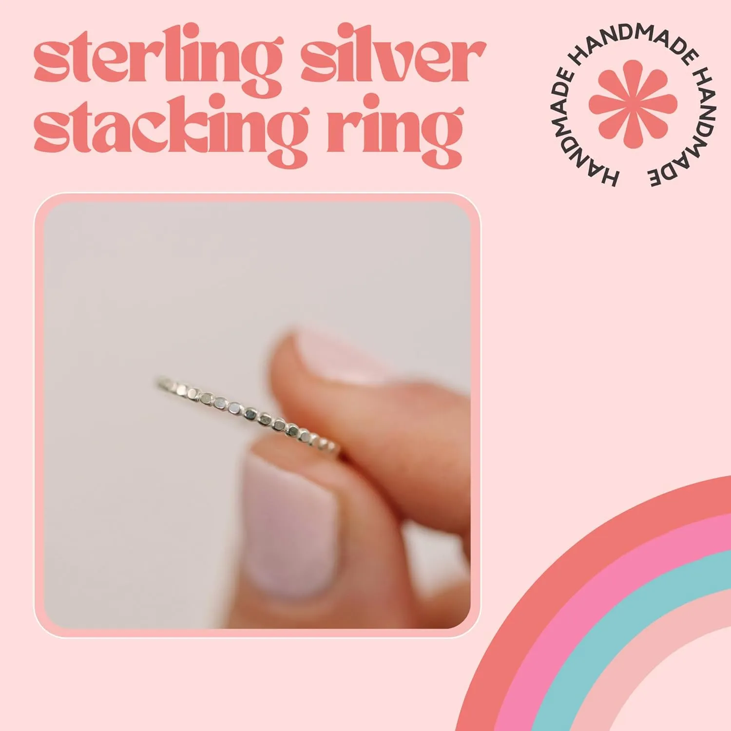 925 Sterling Silver Stacking Rings Handmade In USA | Dainty Simple and Minimalist Silver Jewelry | Thin Silver Band | Trendy Gifts for Mom, Sister, Friend (8)