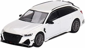 ABT RS6-R Glacier White Metallic Limited Edition to 3000 Pieces Worldwide 1/64 Diecast Model Car by Mini GT MGT00701
