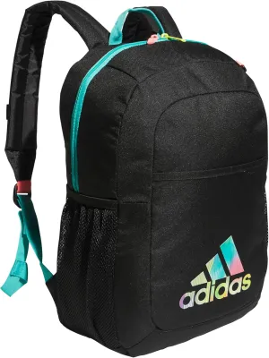 adidas Ready Small Backpack for Women and Men, Durable Laptop Bag for Work, Black/Semi Mint Rush Green/Acid Red, One Size