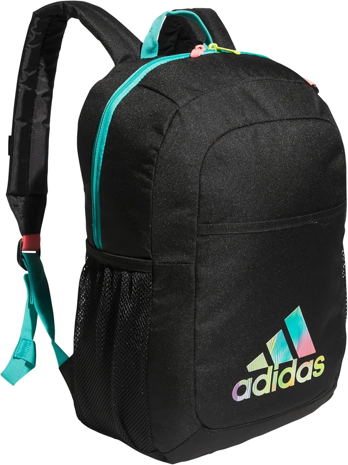 adidas Ready Small Backpack for Women and Men, Durable Laptop Bag for Work, Black/Semi Mint Rush Green/Acid Red, One Size