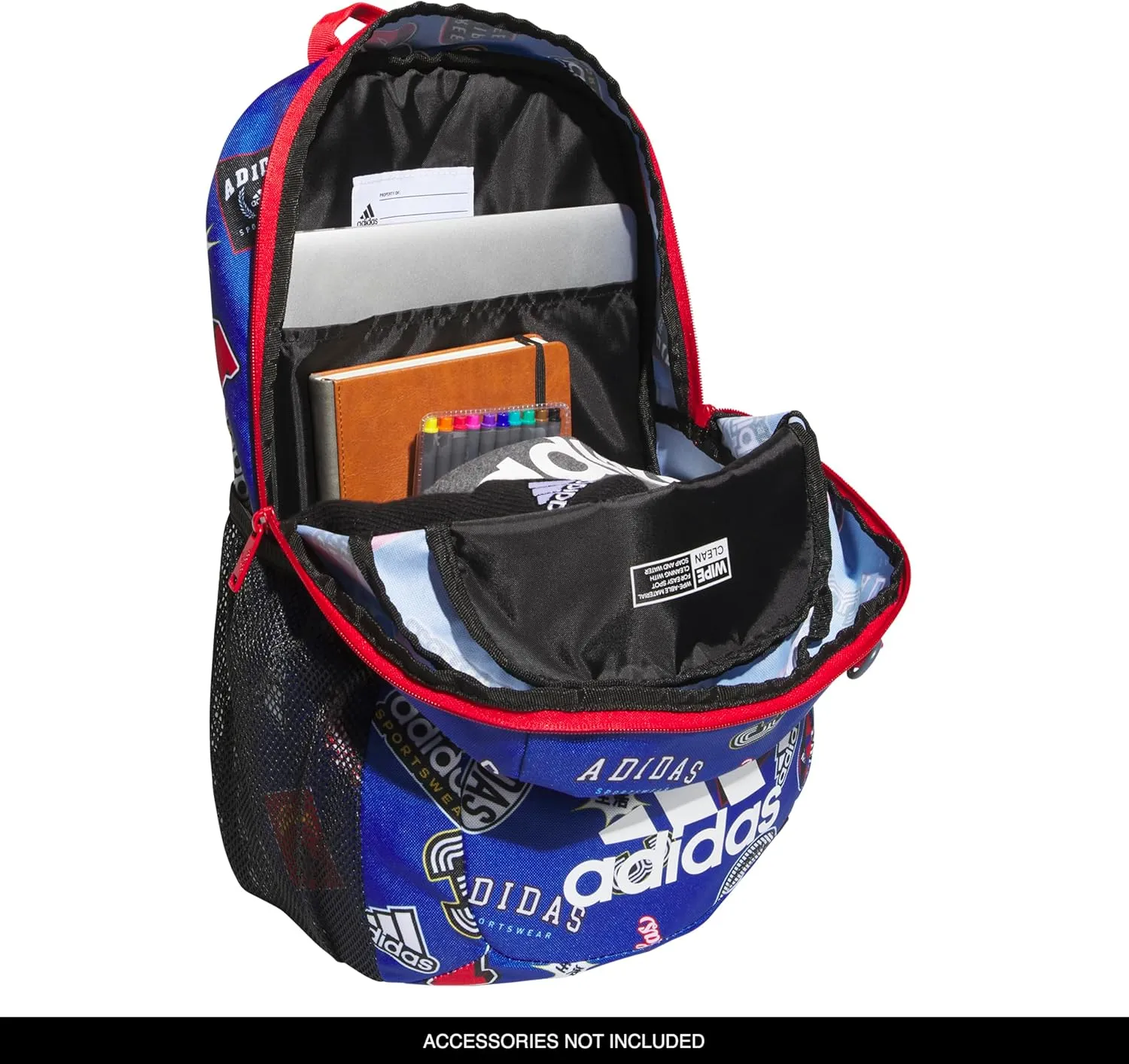 adidas Ready Small Backpack for Women and Men, Durable Laptop Bag for Work, Rec League Team Royal Blue/White/Better Scarlet, One Size