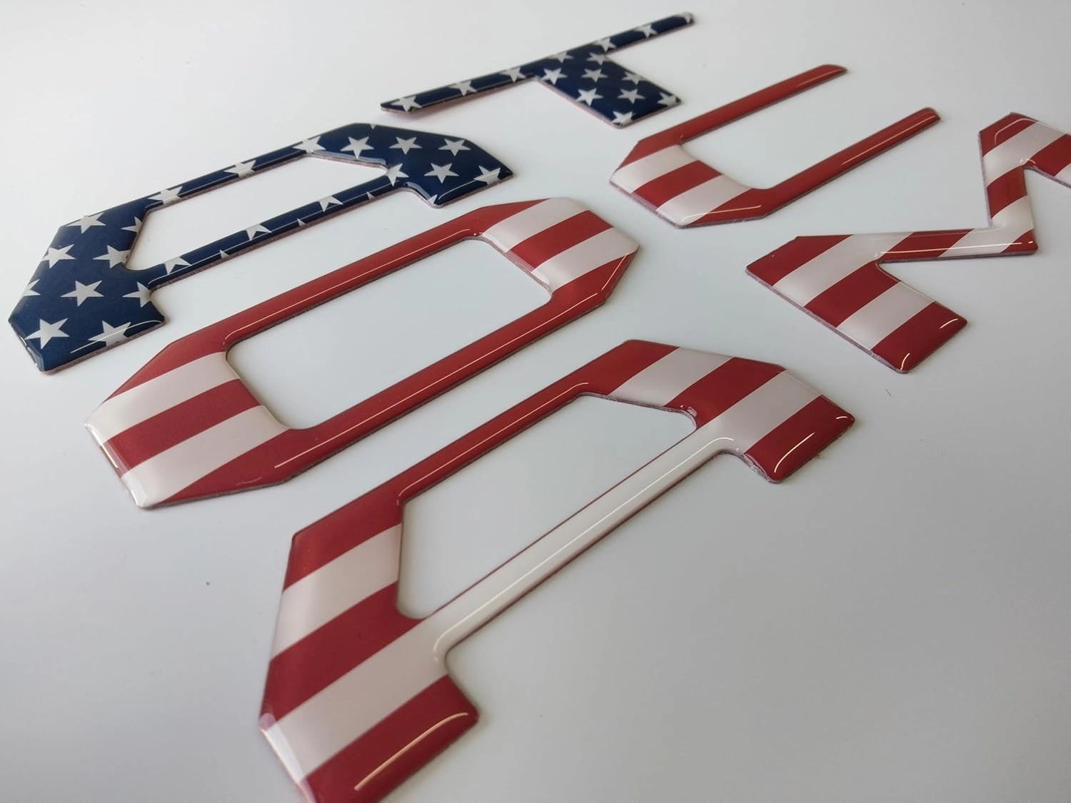 AFX 3D US Flag Raised Domed Poly Coated Tailgate Letters for 2024 2025 TAC Model US Made (US Flag)