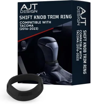 AJT DESIGN Shift Knob Trim Ring Compatible with Toyota Tacoma (2016-2023) | Chrome Delete Matte Black Finish | Compatible with Factory & TRD Pro Knob | Durable ABS Plastic | Made in USA