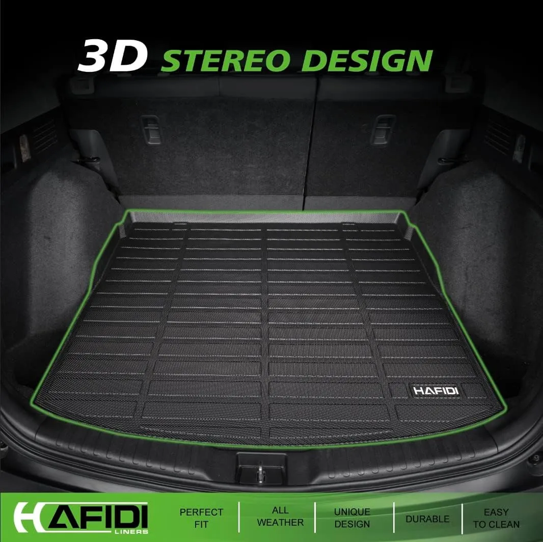 All Weather Cargo Liner for Hyundai Kona 2018-2023/ Kona N 2022-2023/ Kona Electric 2019-2023 Custom Fit Automotive Trunk Floor Mat Accessories -Black