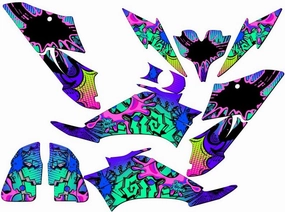 All Years Raptor 250 Zany Teal Senge Graphics Kit Compatible with Yamaha
