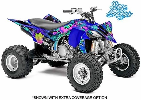 All Years Raptor 250 Zany Teal Senge Graphics Kit Compatible with Yamaha
