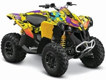 All Years Renegade 500/800/1000 Zany White Senge Graphics Kit Compatible with Can-Am