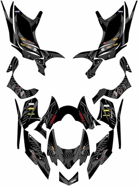 All Years TRX 700XX Mayhem Black Senge Graphics Kit Compatible with Honda