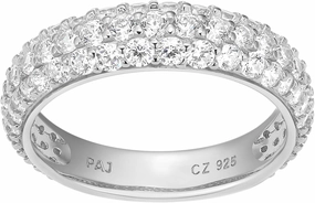Amazon Essentials Cubic Zirconia Classic Pave Eternity Ring in Sterling Silver