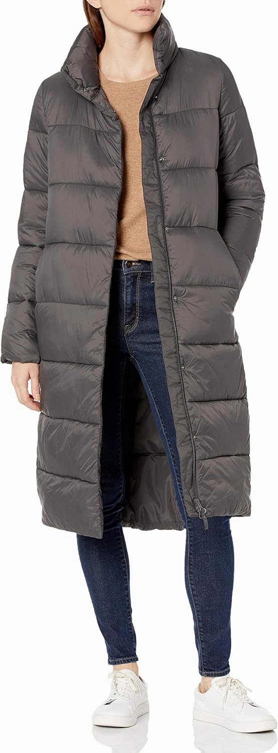 Amazon Essentials Women's Lightweight Full-Zip Water-Resistant Long Cocoon Puffer Winter Coat