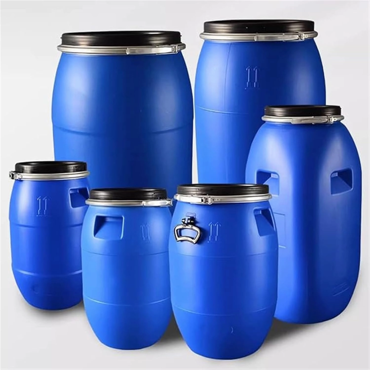 AMAZWI Water Tank 30L/50L/60L/100L/120L/160L/200L Thick Plastic Circular Water Storage Container Storage Bucket with Lid Portable Camping Water Container(60L)
