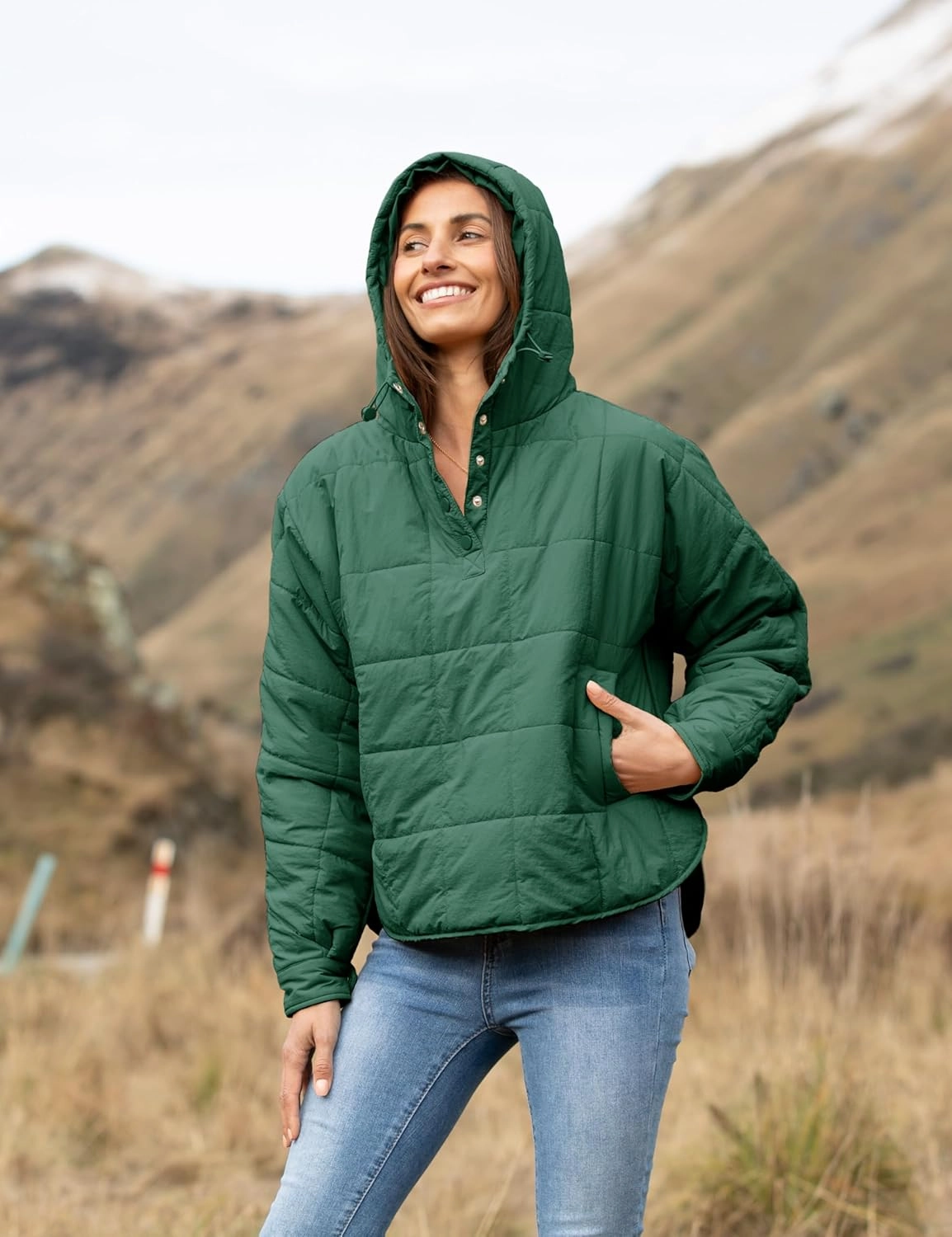 AMEBELLE Women's Oversized Hooded Puffer Jacket Quilted Jackets for Women Lightweight Winter Warm Padded Hoodies Coat