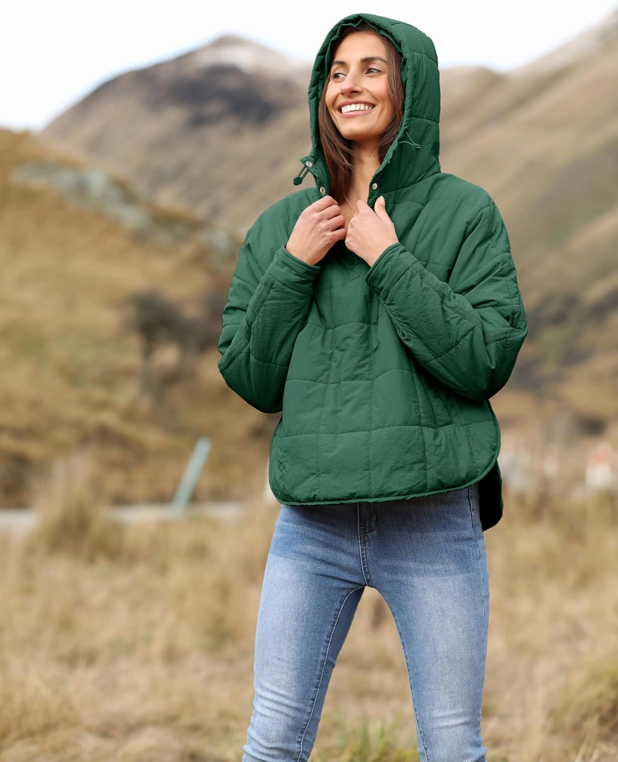 AMEBELLE Women's Oversized Hooded Puffer Jacket Quilted Jackets for Women Lightweight Winter Warm Padded Hoodies Coat