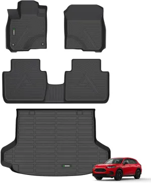 ANBINGO® Floor Mats & Cargo Liner for Honda HR-V Gas/Hybrid 2023 2024 2025, LX | Sport | EX-L, & Acura ADX 2025, All Weather TPE Car Mats Waterproof Non-Slip Trunk Mat, Full Set - Black