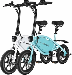 ANCHEER Foldable Electric Bike for Adults, 20MPH Ebike with 350W Motor[Peak 500W], 48V 374Wh Battery, 14" Compact Electric Mini Bike for Teens, Cruise Control, UL 2849 Certified, 2Pack