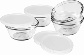 Anchor Hocking 6-Ounce Custard Cups with Lids, Set of 4